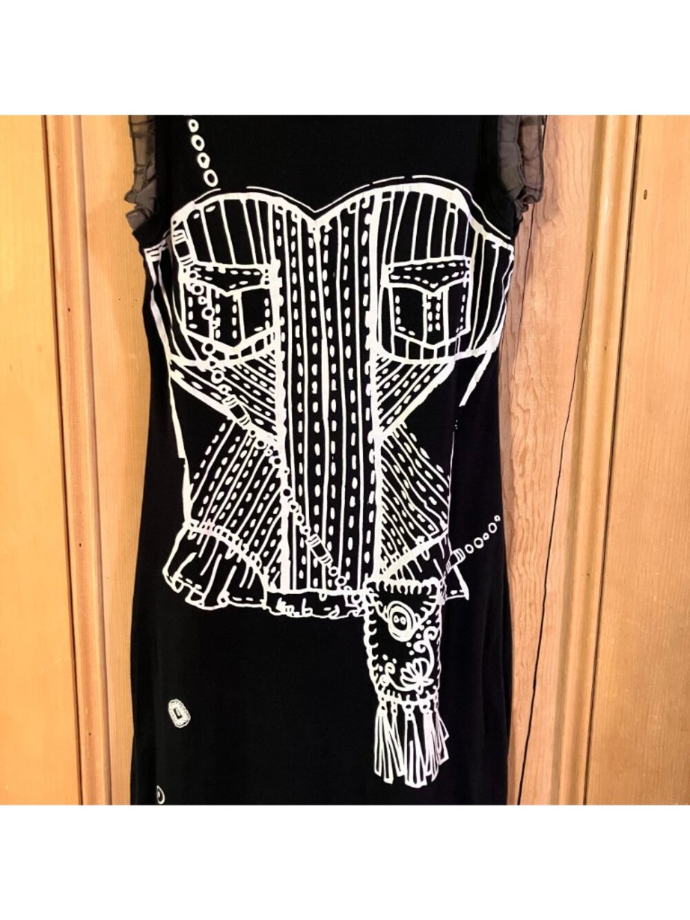 Free People Womens Dare To Dream Gaultier Print Silk Dress Small Black SP EXC - Picture 2 of 12